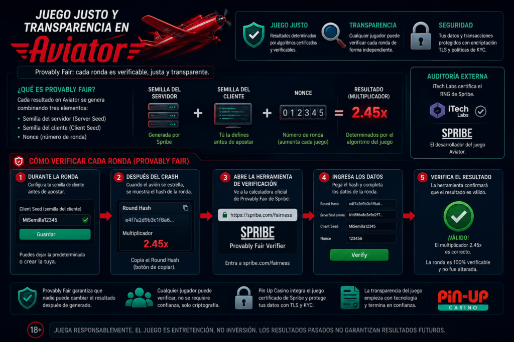 Explicación del sistema Provably Fair de Aviator
